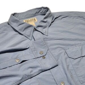 Duluth Trading Co Shirt Mens 2XL Blue Armachillo Long Sleeve Snap Utility